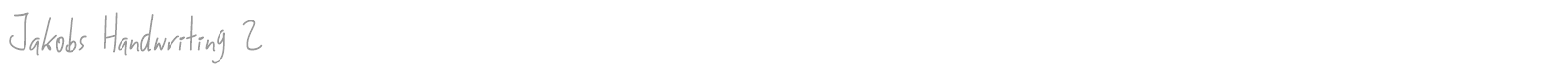Jakobs Handwriting 2 font preview